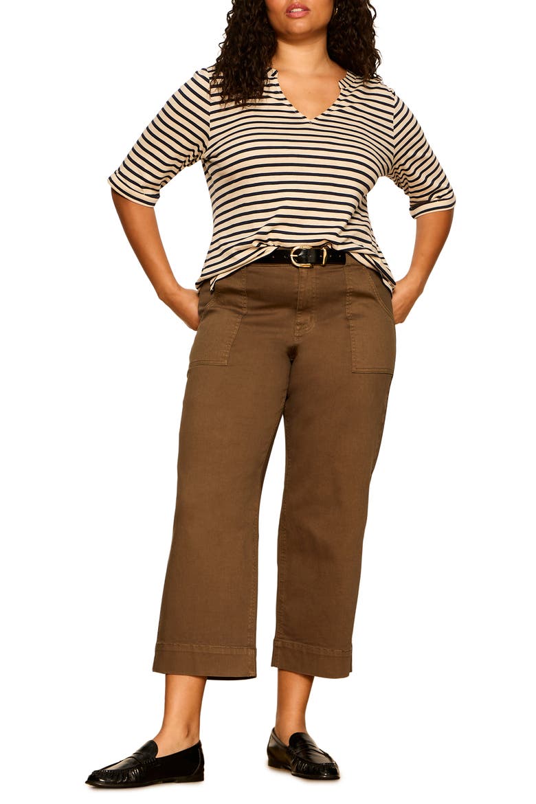 Insider Crop High Waist Cropped Straight Leg Jeans, Alternate, color, FORAGE GREEN