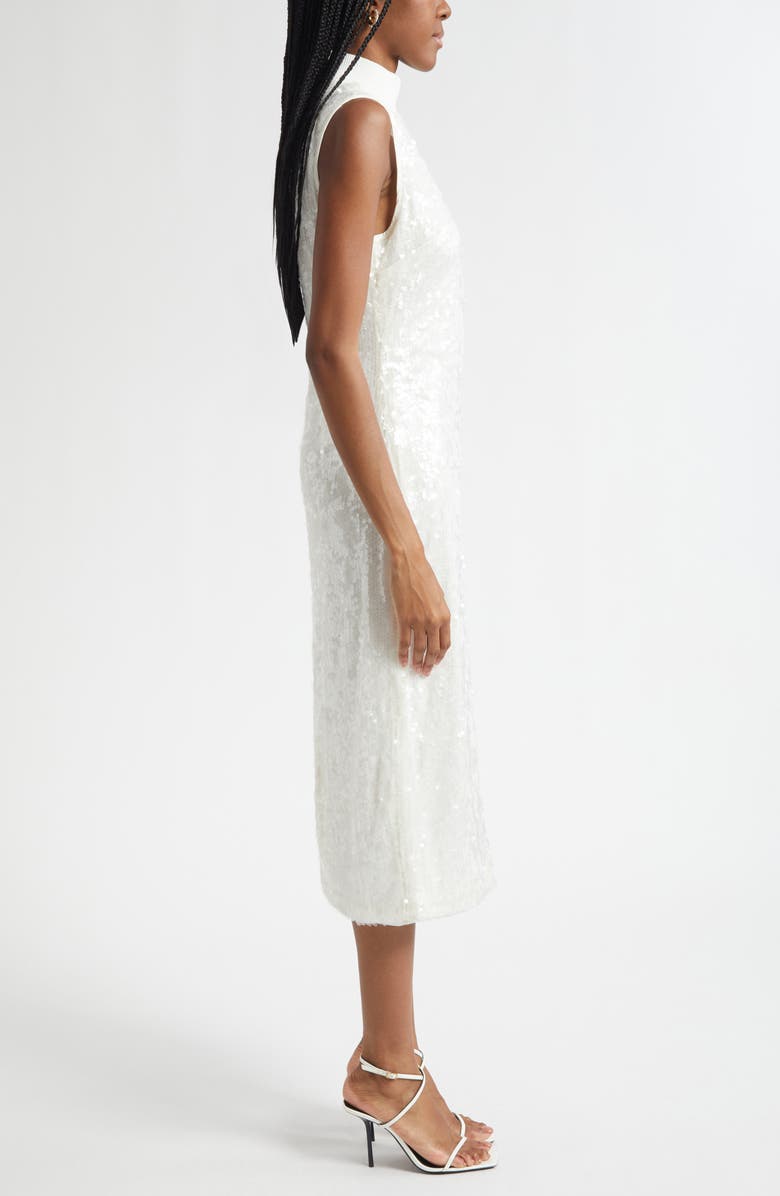 Ramy Brook Catherine Sequin Sleeveless Dress, Alternate, color, Winter White Sequin