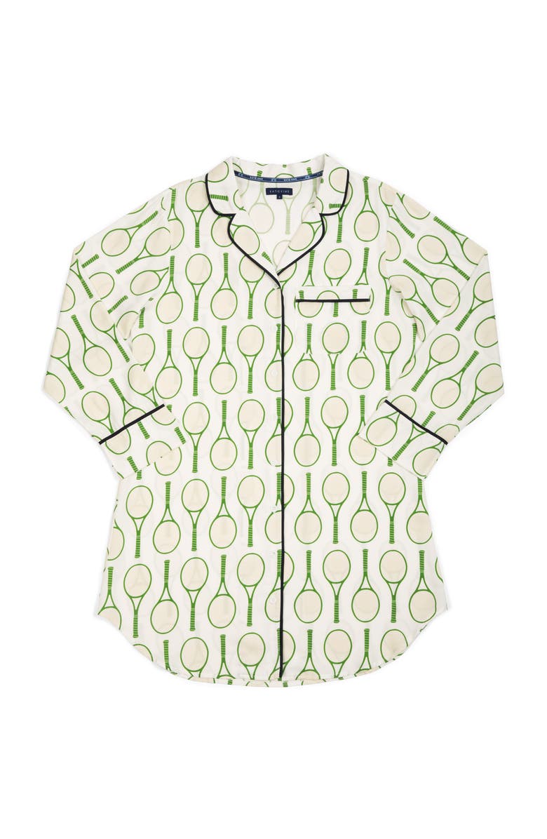 Katie Kime Tennis Time Sleep Shirt, Alternate, color, Green