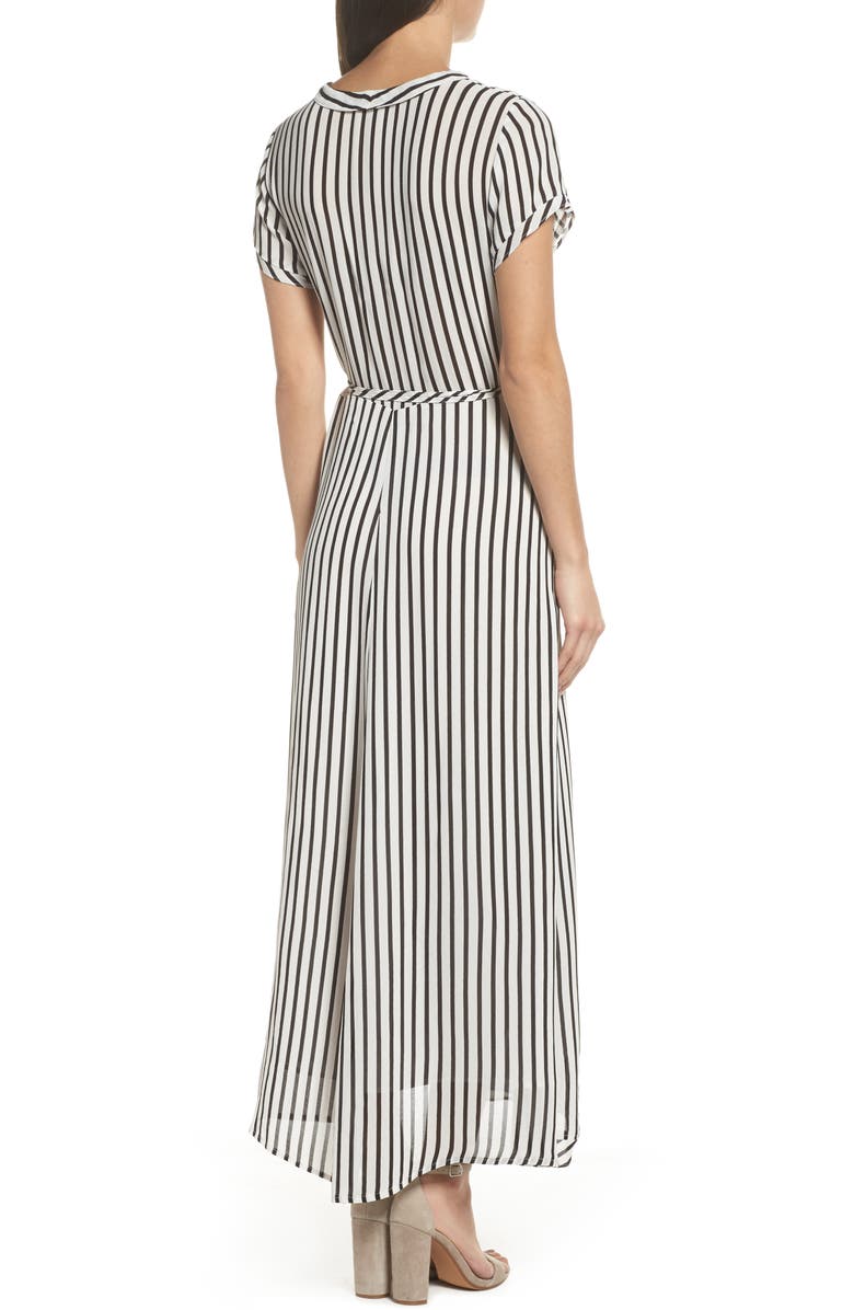 Bardot Adie Stripe Midi Wrap Dress, Alternate, color,