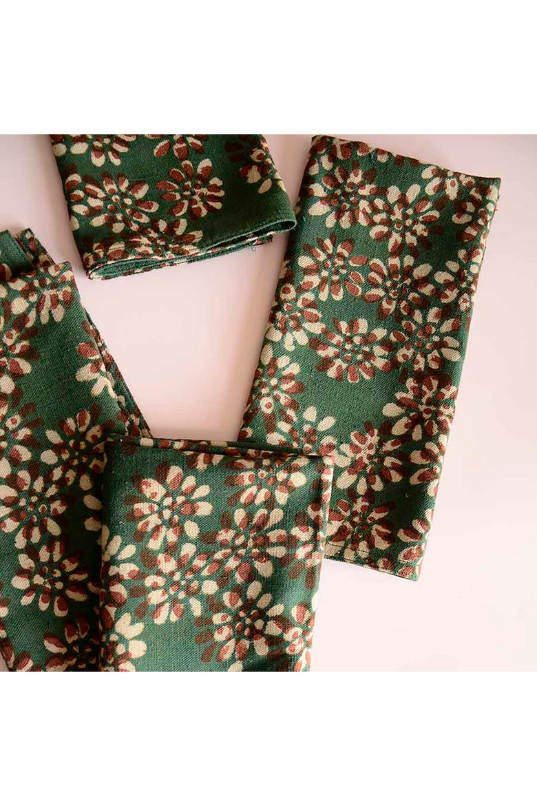 Organic Cotton Dinner Napkins, Alternate, color, Green