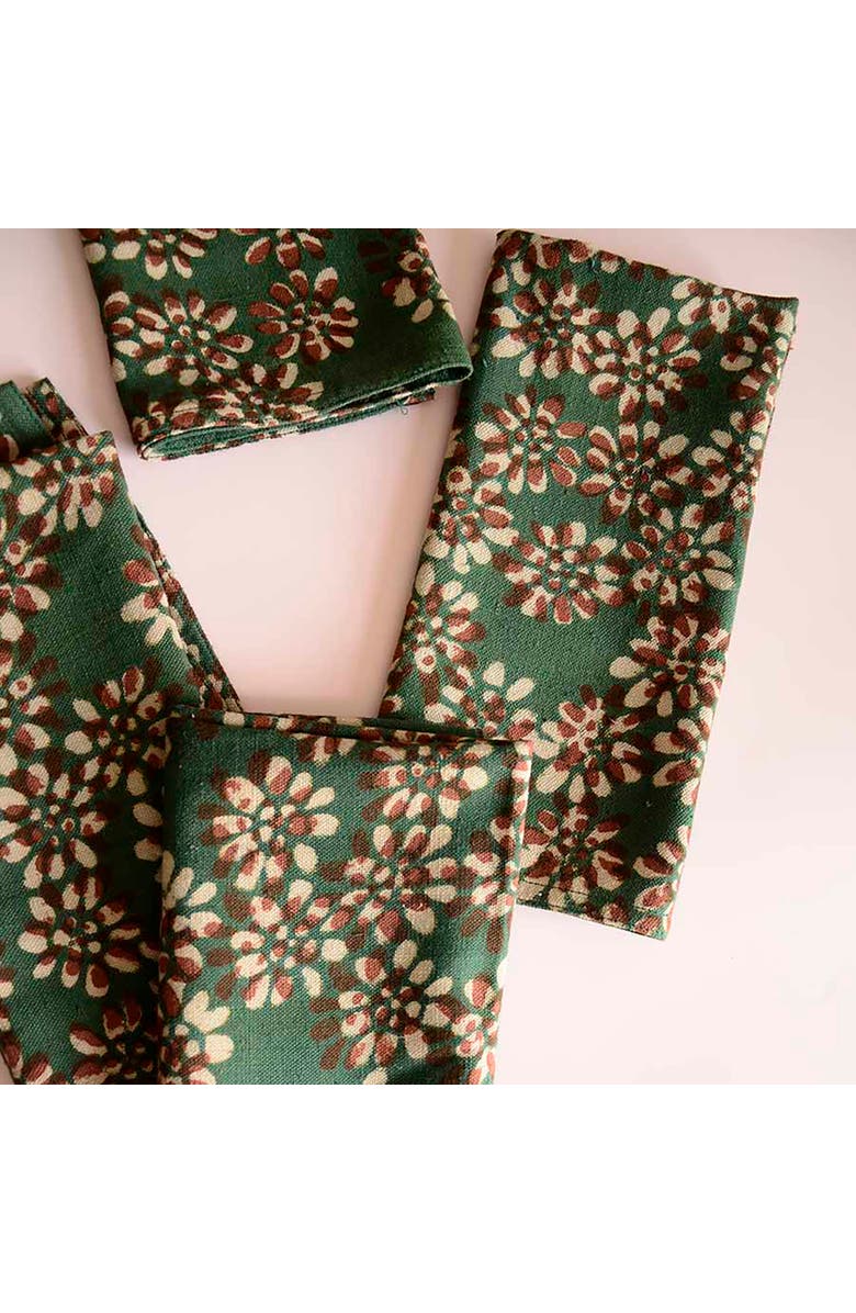 Ichcha Organic Cotton Dinner Napkins, Alternate, color, Green