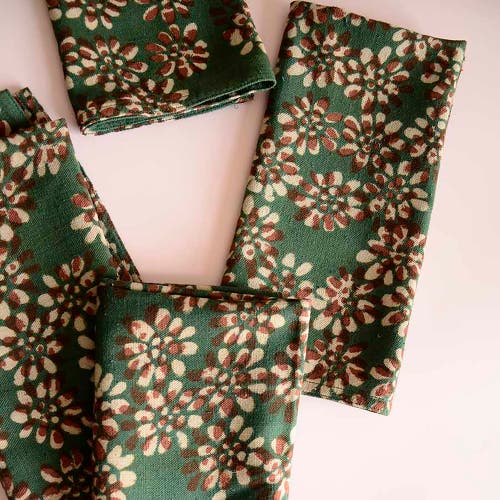 Ichcha Organic Cotton Dinner Napkins In Green