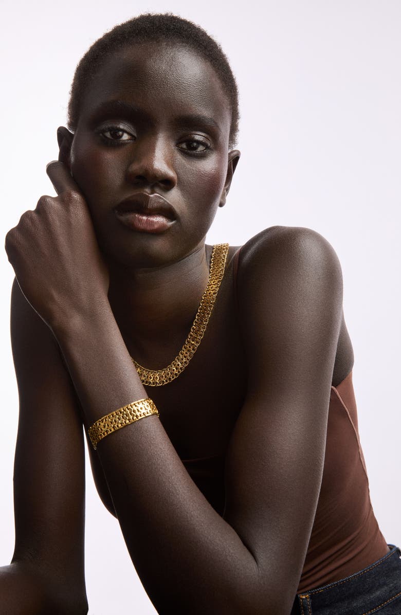 Susan Caplan 1970s Vintage Monet Articulated Watchband Collar, Alternate, color, Monet