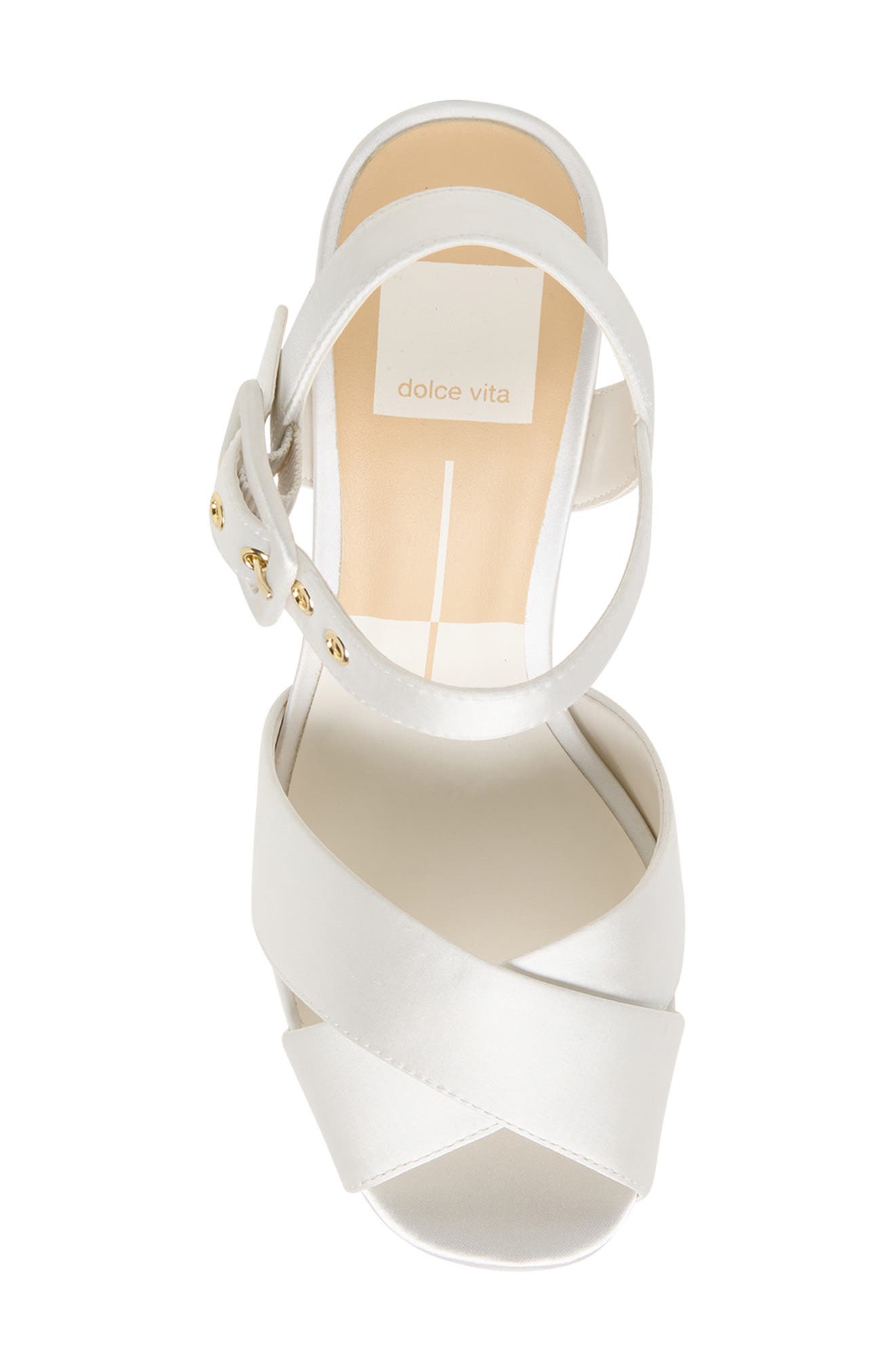 Dolce Vita Ciara Platform Ankle Strap Sandal, Alternate, color, White Satin