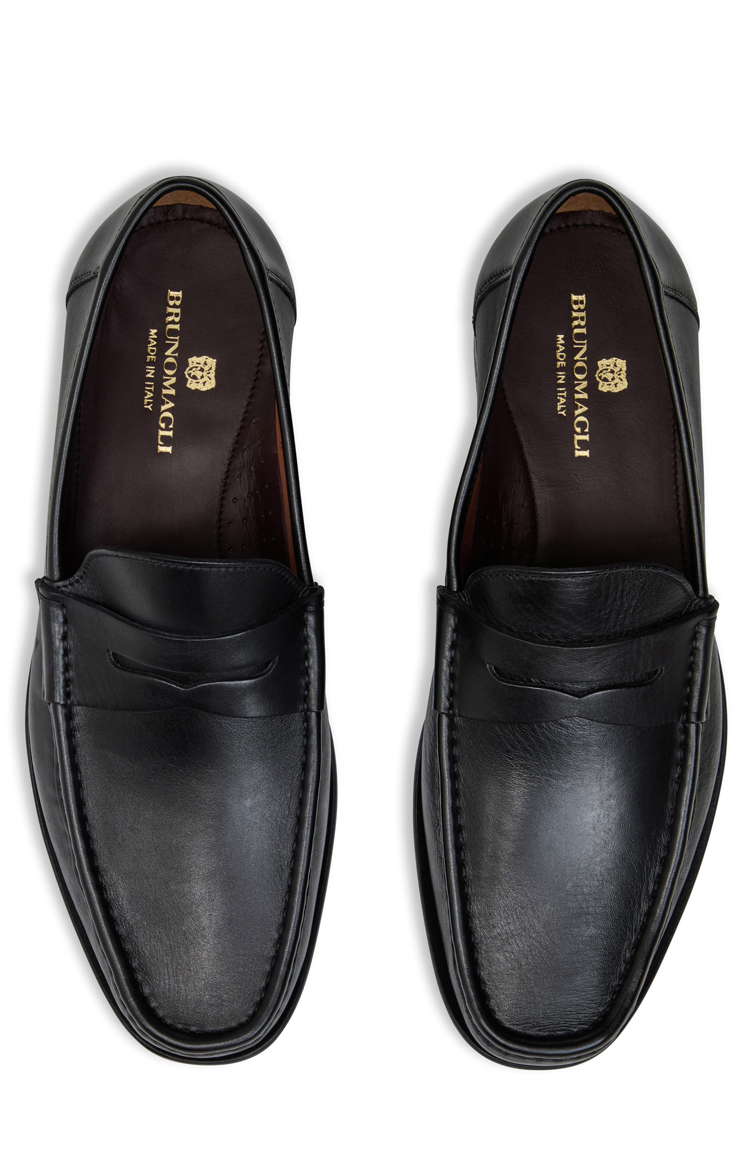 Bruno Magli Tonio Penny Loafer, Alternate, color, Black Nappa