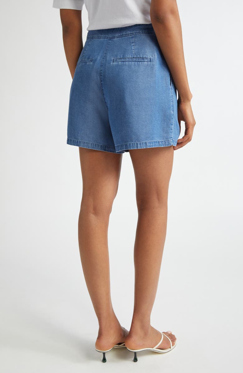 Derek Lam 10 Crosby Milie Pleated Denim Shorts, Alternate, color, Murray