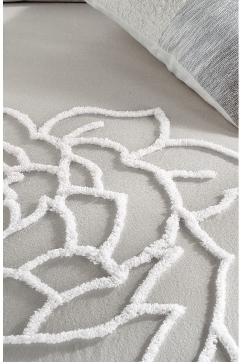 Chenille Rose Comforter & Sham Set, Alternate, color, GREY