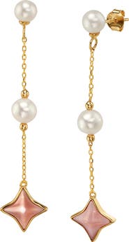 The Pearl Source White Freshwater Pearl Anika Earrings