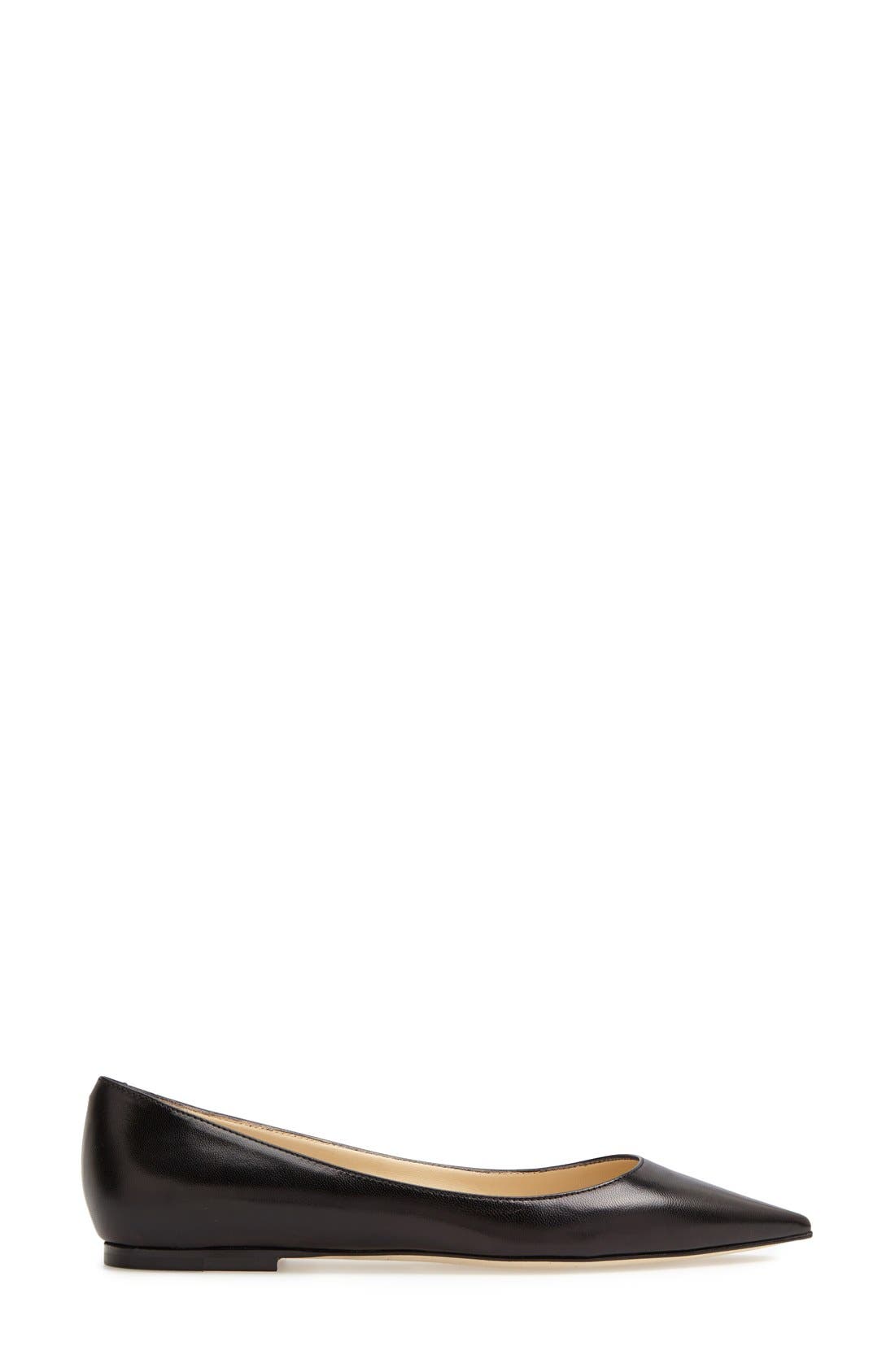 Jimmy Choo 'Alina' Pointy Toe Leather Flat, Alternate, color, 