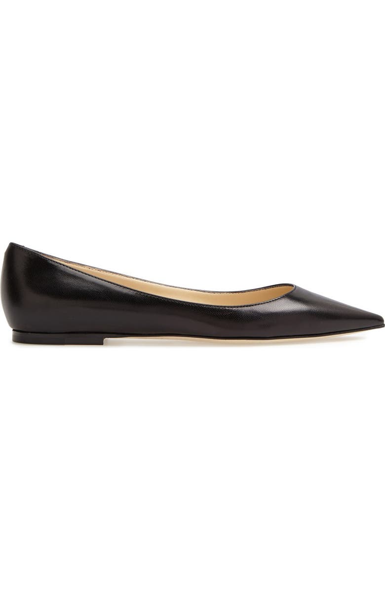 Jimmy Choo 'Alina' Pointy Toe Leather Flat, Alternate, color,
