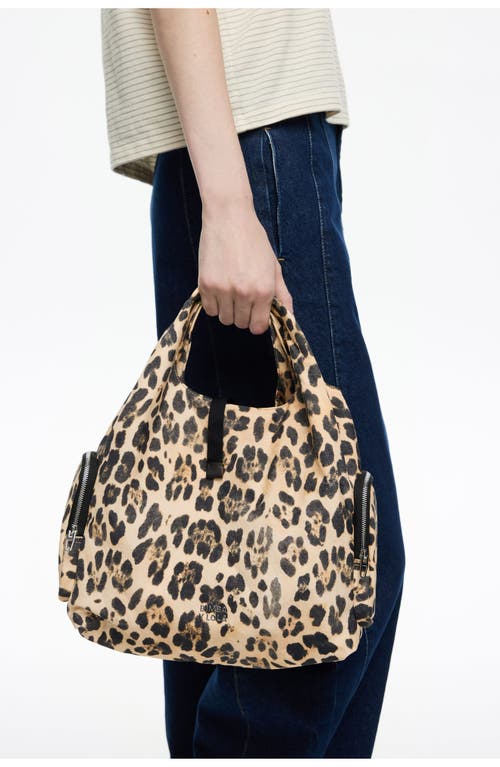 Bimba Y Lola Leopard Nylon Crossbody Bag In Neutral