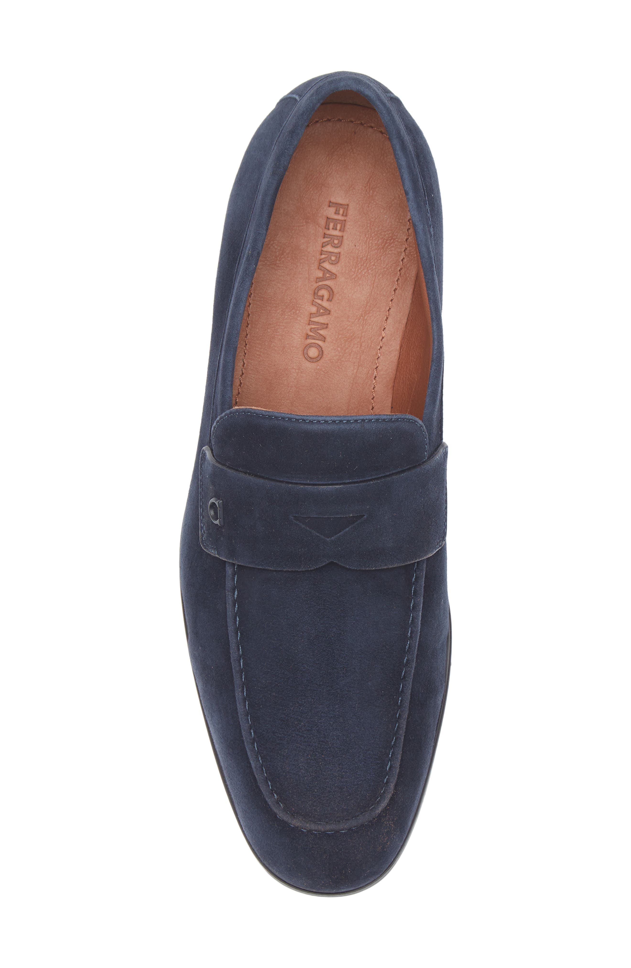 FERRAGAMO Tiberio Penny Loafer, Alternate, color, Navy Naturale Naturale