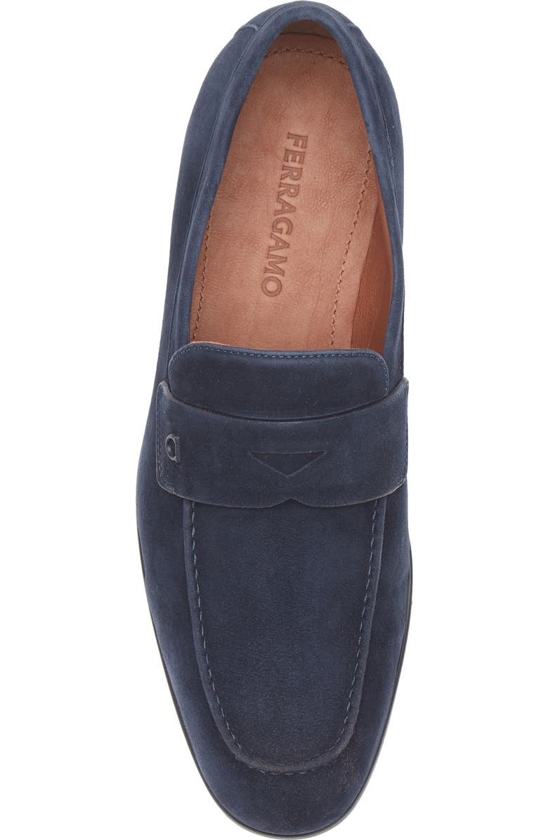 FERRAGAMO Tiberio Penny Loafer, Alternate, color, Navy Naturale Naturale