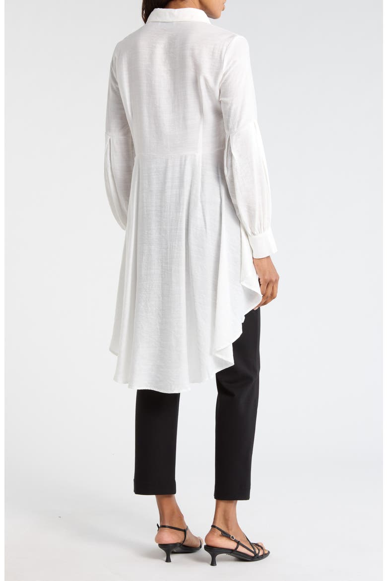 Button-Down High-Low Top, Alternate, color, WHITE