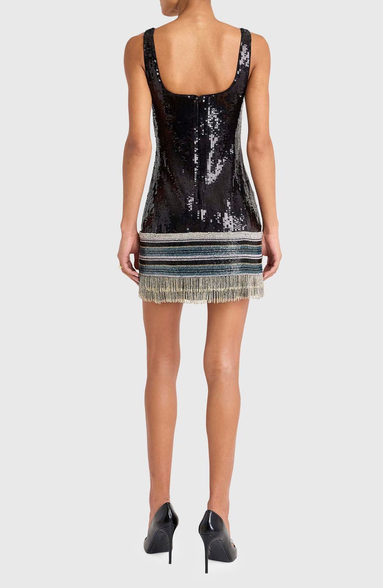 Amanda Uprichard Augustine Sequin Minidress, Alternate, color, Black Multi