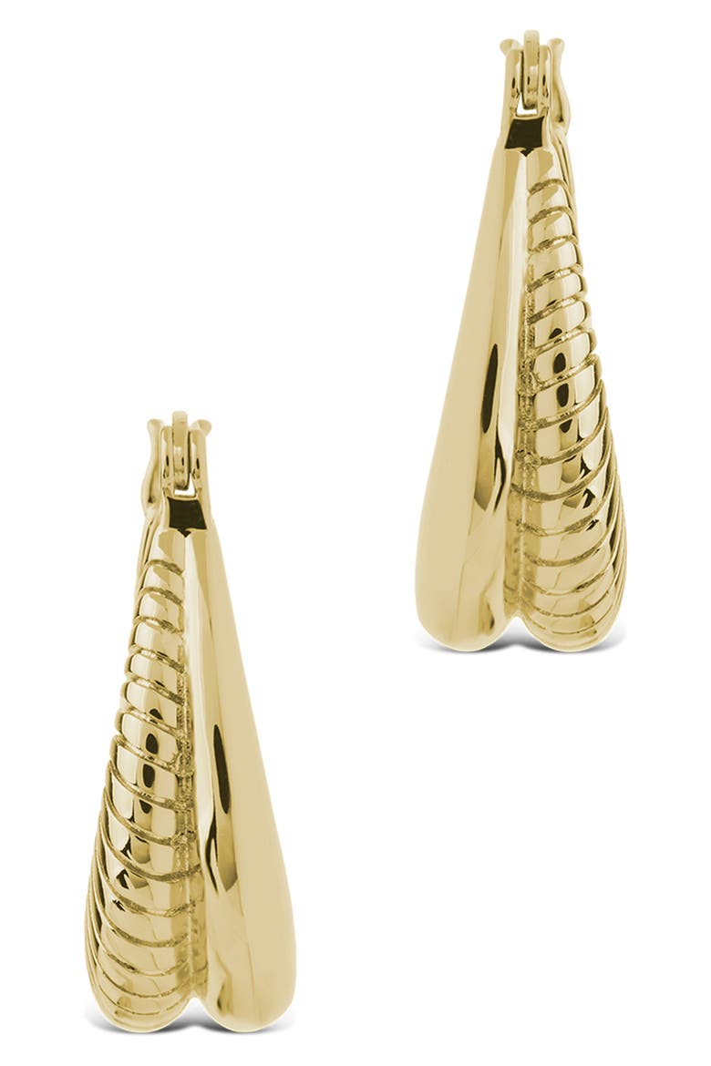 Athena Rib Hoop Earrings, Alternate, color, GOLD