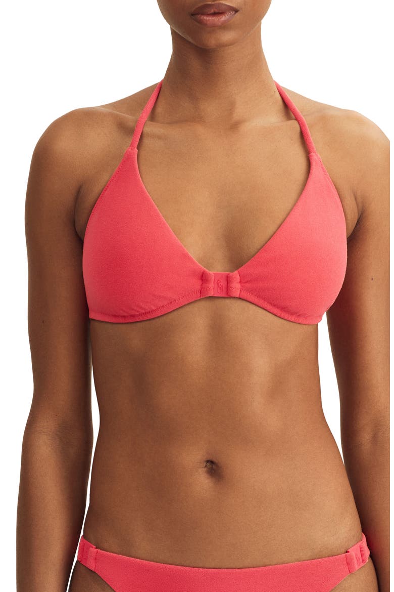 Logo Triangle Bikini Top, Main, color, CORAL
