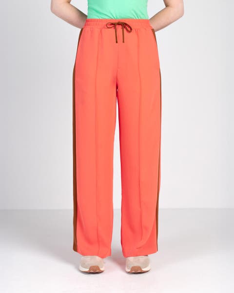 Drawstring Waist Side Stripe Trousers