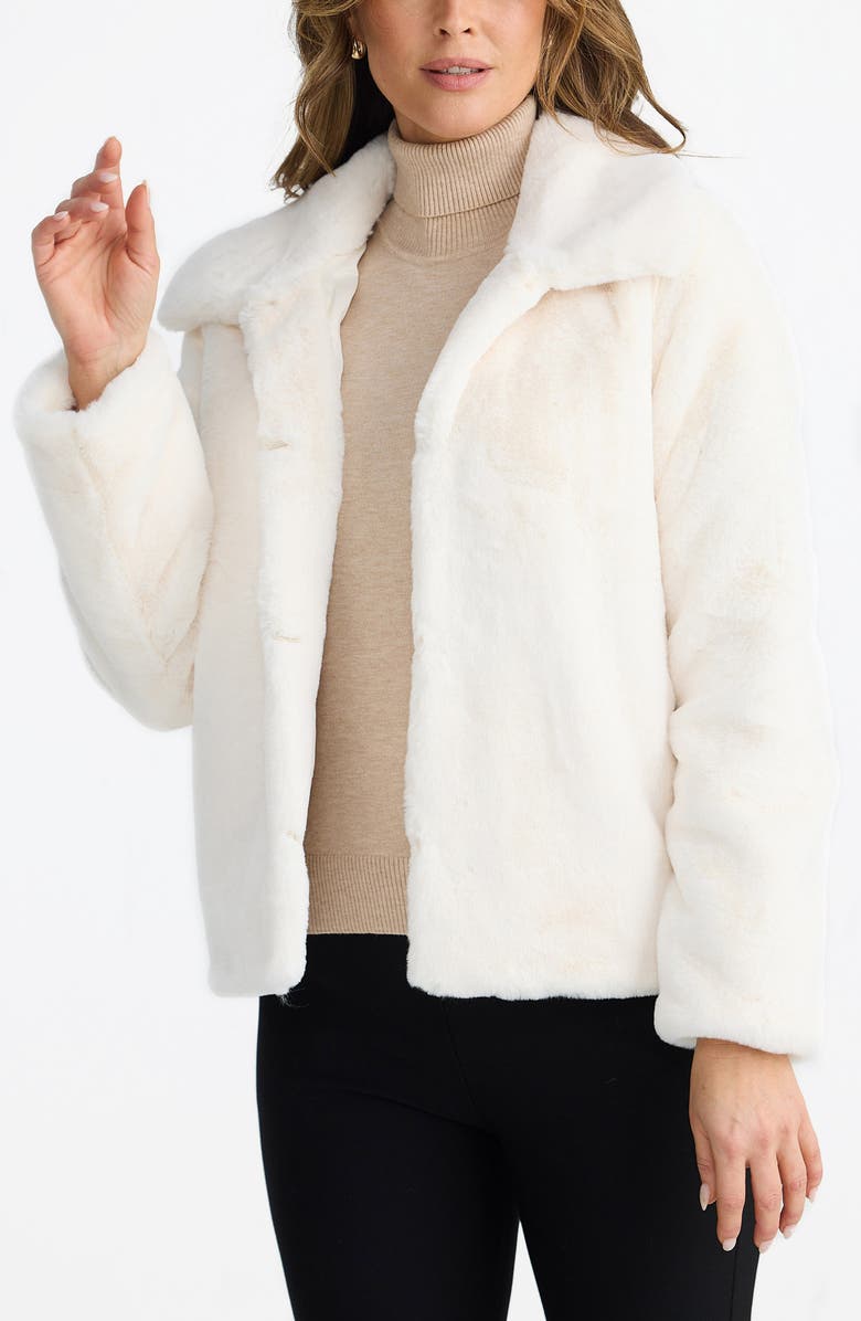 Brave+True Steinway Faux Fur Jacket, Alternate, color, Winter White