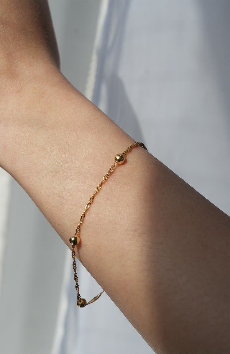 Argento Vivo Sterling Silver Ball Station Singapore Chain Bracelet, Alternate, color, 