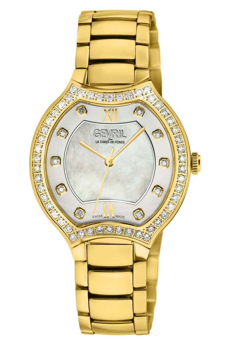 Lugano Diamond Bracelet Watch, 35mm, Main, color, GOLD