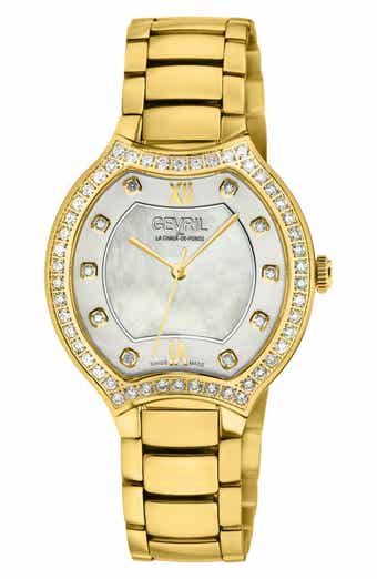 GEVRIL Lugano Diamond Bracelet Watch, 35mm