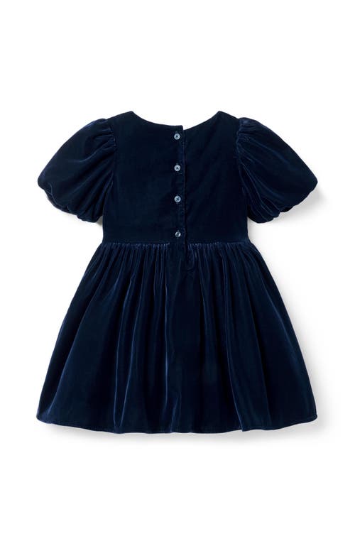 Janie And Jack The Velvet Bow Dress In Blue