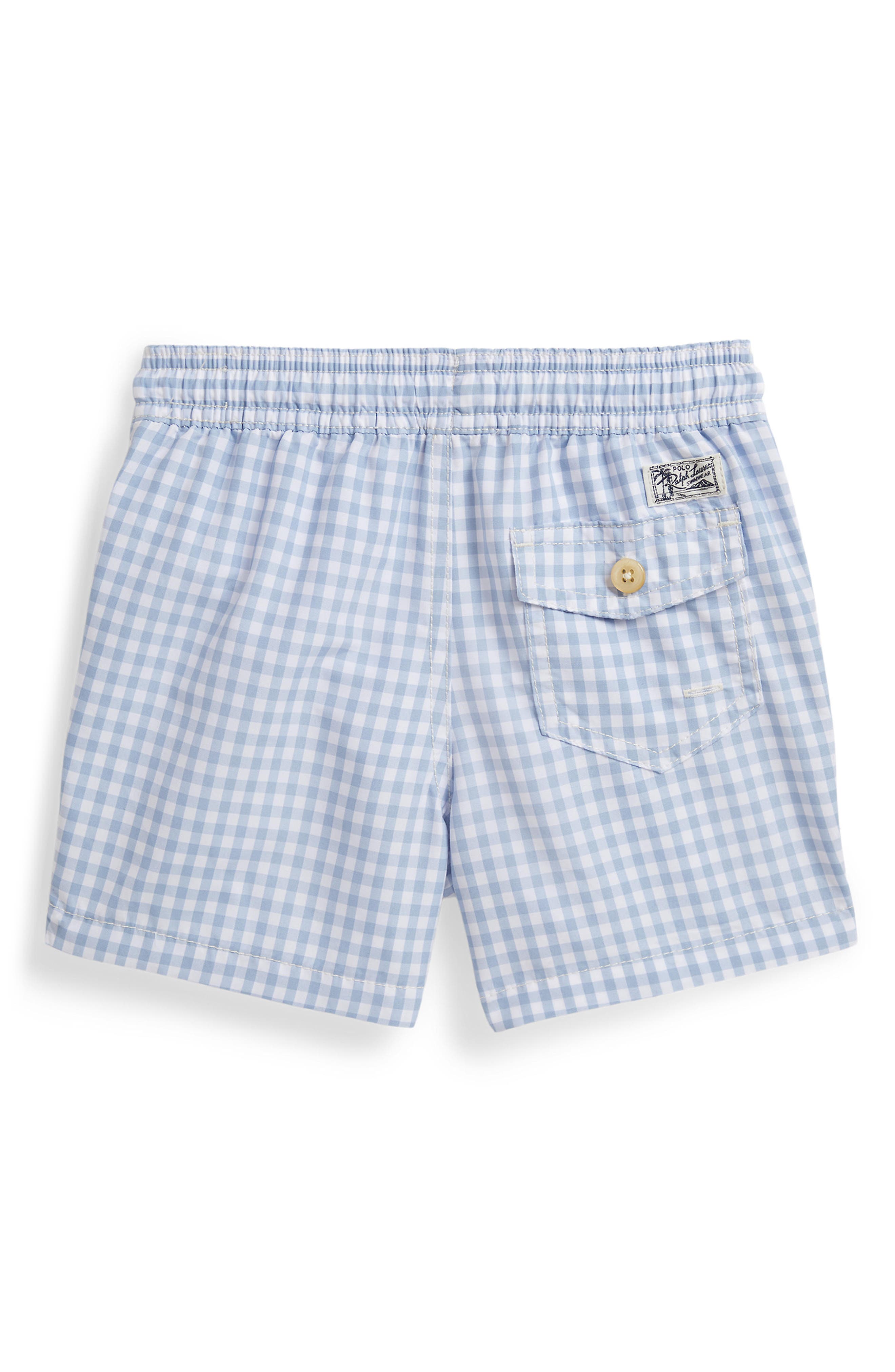 Kids' Traveler Gingham Check Swim Trunks (Men) | Nordstrom