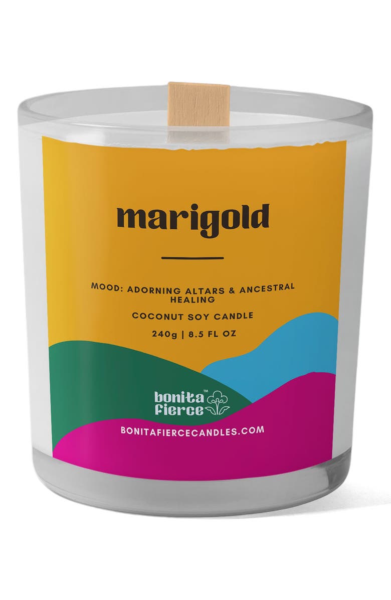 Bonita Fierce Marigold Candle, Main, color, 