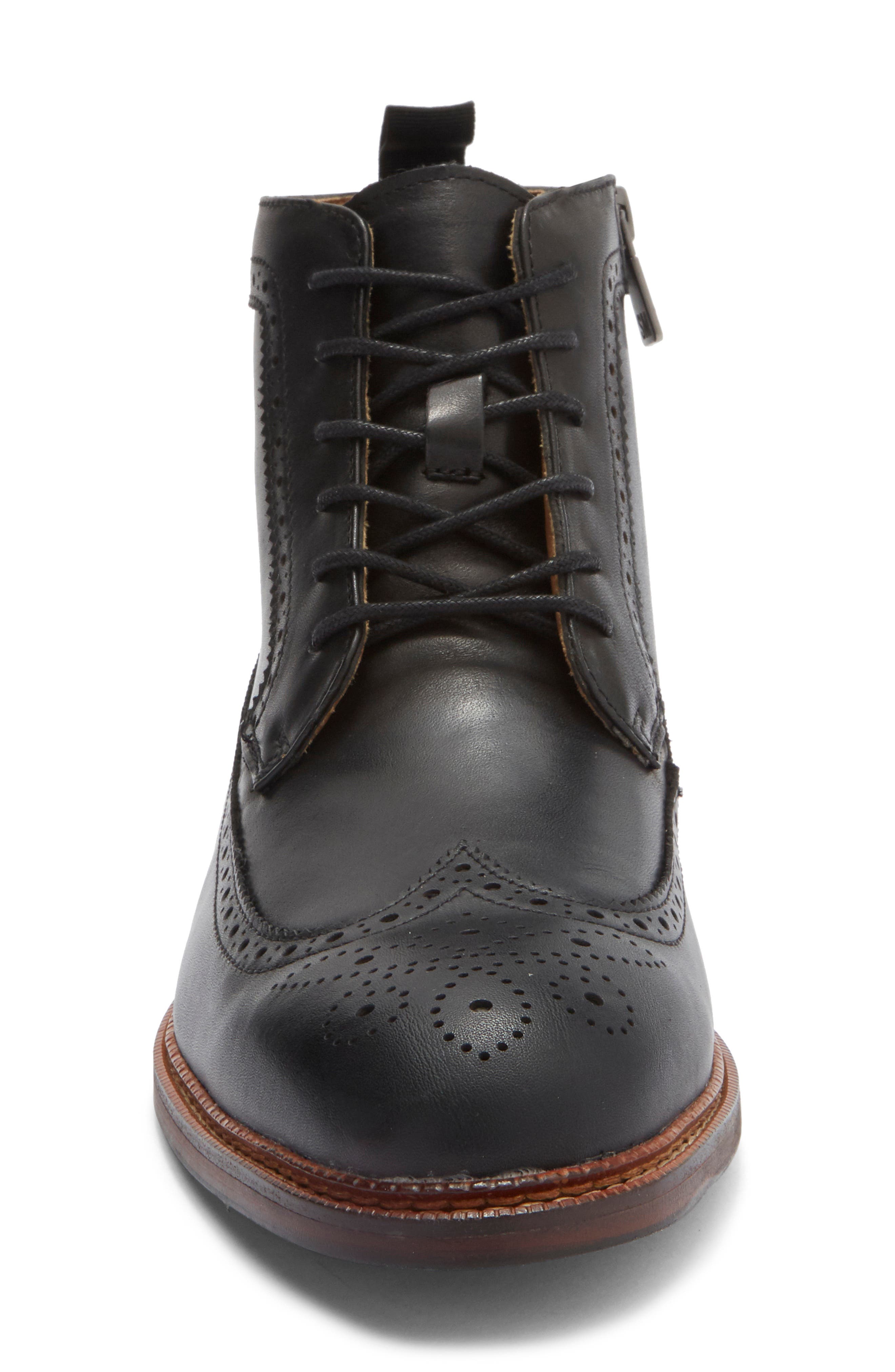 Steve Madden P-Ely Wingtip Boot, Alternate, color, Black