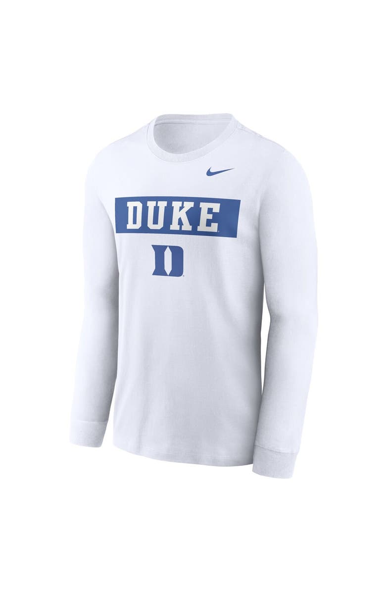 Nike Men's Nike White Duke Blue Devils Two-Hit Classic Location Long Sleeve T-Shirt, Alternate, color, White