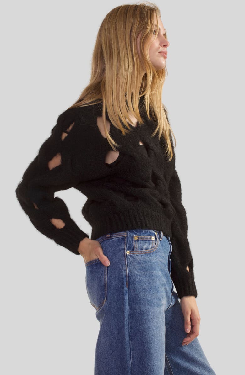 Cynthia Rowley OPEN KNIT SWEATER, Alternate, color, 