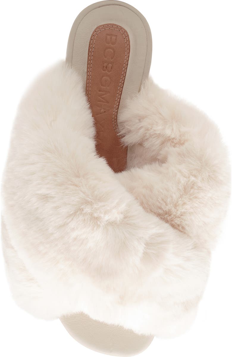 BCBGMAXAZRIA Thea Faux Fur Slipper, Alternate, color,