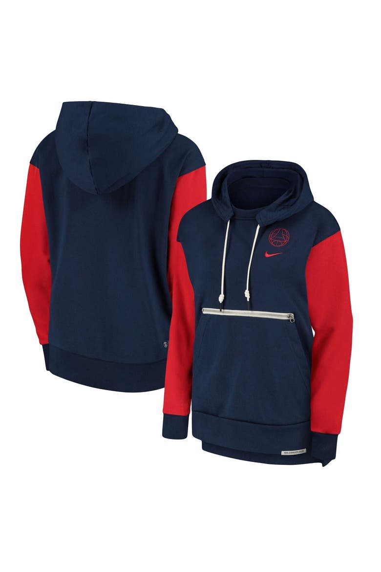 Women's Nike Navy/Red Paris Saint-Germain Standard Issue Pullover Hoodie, Alternate, color, Navy