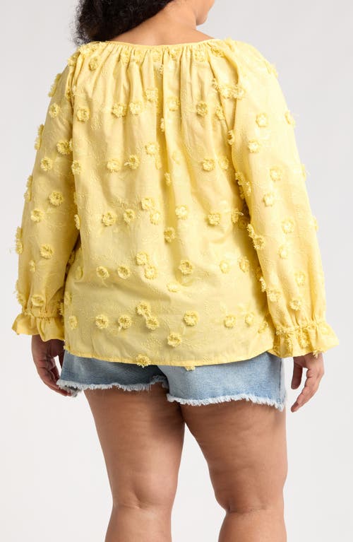 FORGOTTEN GRACE FORGOTTEN GRACE FLORAL EMBROIDERED LONG SLEEVE BUTTON-UP TOP