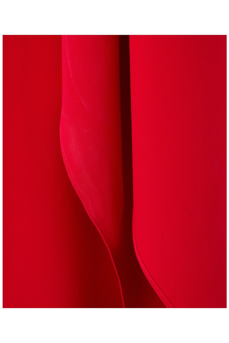 Asymmetric One-Shoulder Maxi Dress with Scarf, Alternate, color, RED