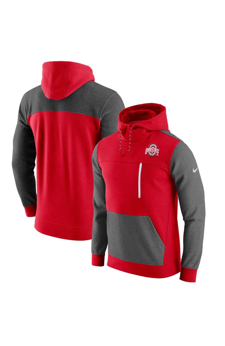 Nike Men's Nike Scarlet Ohio State Buckeyes AV-15 2.0 Slim Fit Pullover Hoodie, Main, color, Scarlet