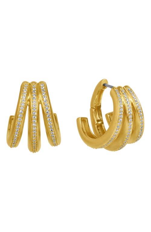 Dean Davidson Dauphine Pavé Hoop Earrings in White Topaz/Gold 