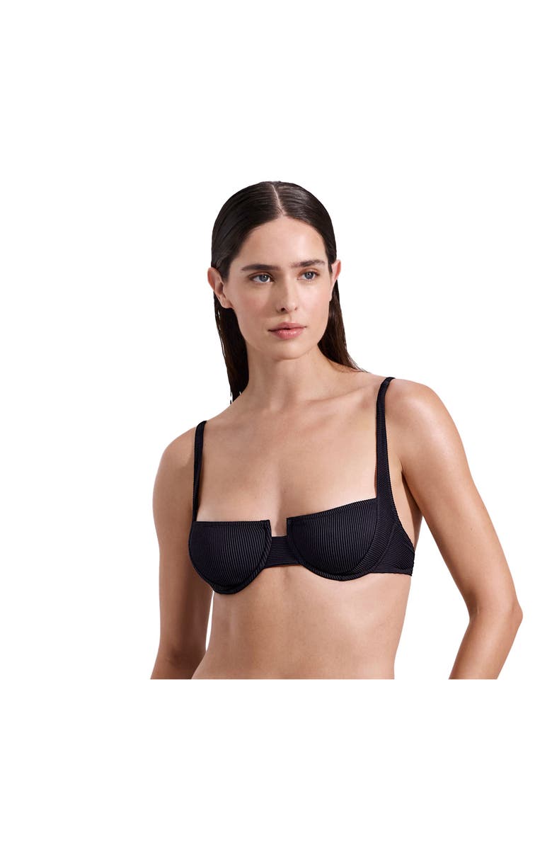 Luma Gottex Emanuelle Textured Underwire Bikini Top, Alternate, color, Black