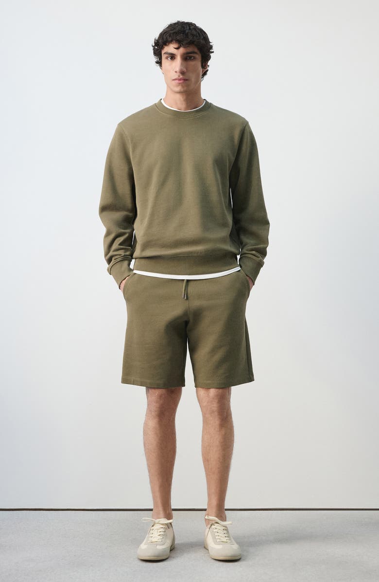 MANGO Cotton Drawstring Shorts, Alternate, color, Dark Green