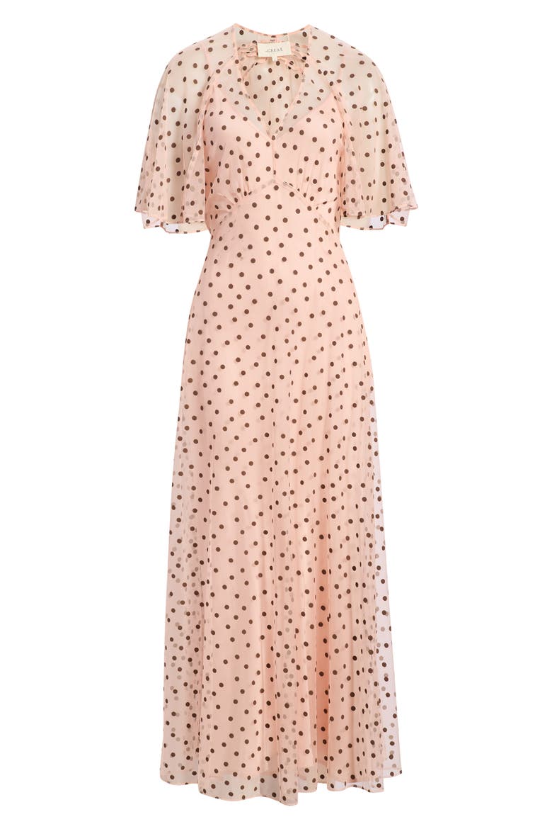 The Festal Dot Print Maxi Dress, Alternate, color, PINK DOT