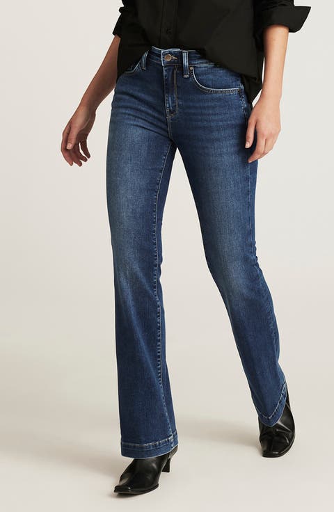 Vicky Mid Rise Bootcut Jeans (Dark Brushed Feather)