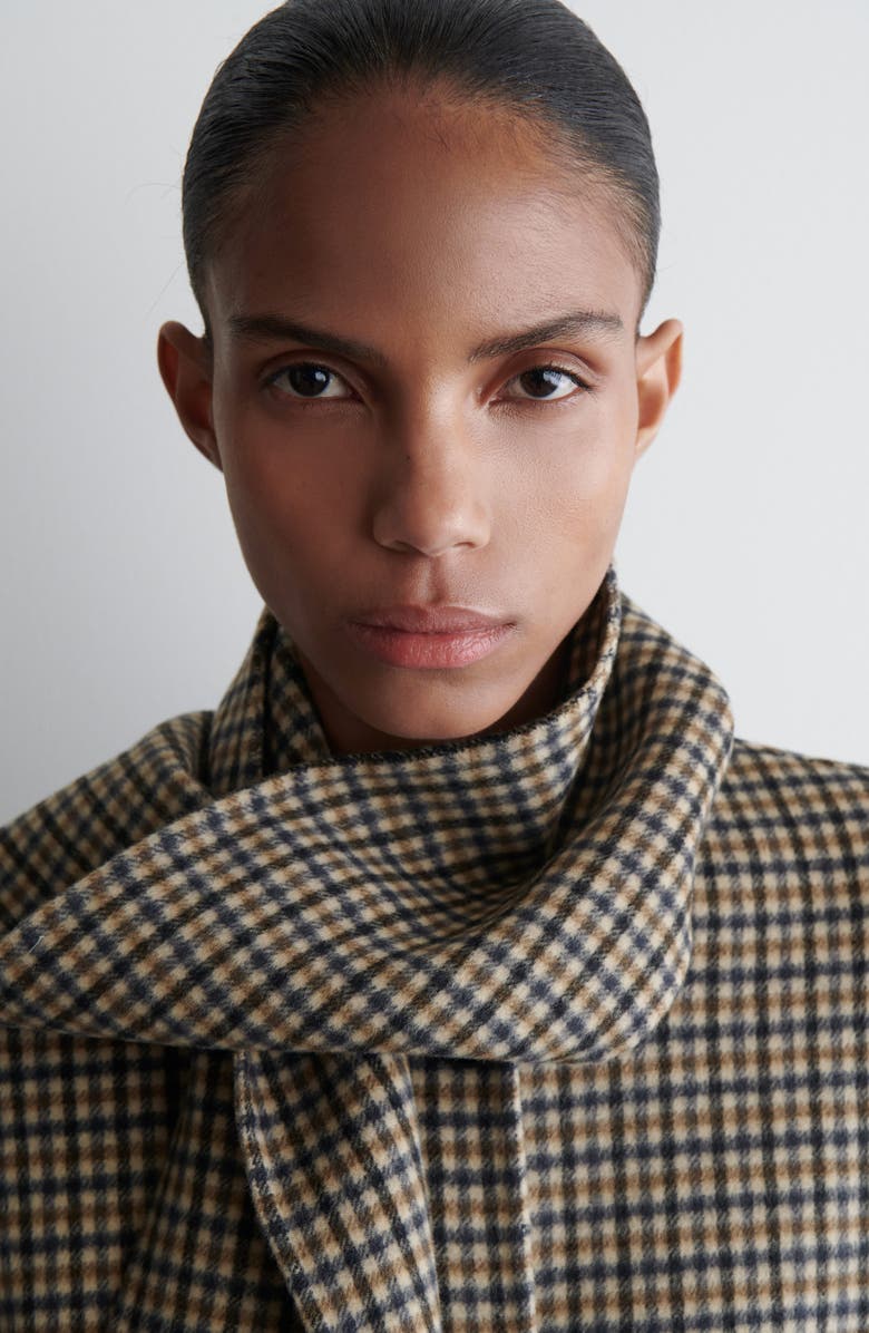 COS Double-Faced Wool Scarf Short Jacket, Alternate, color, Beige Dark