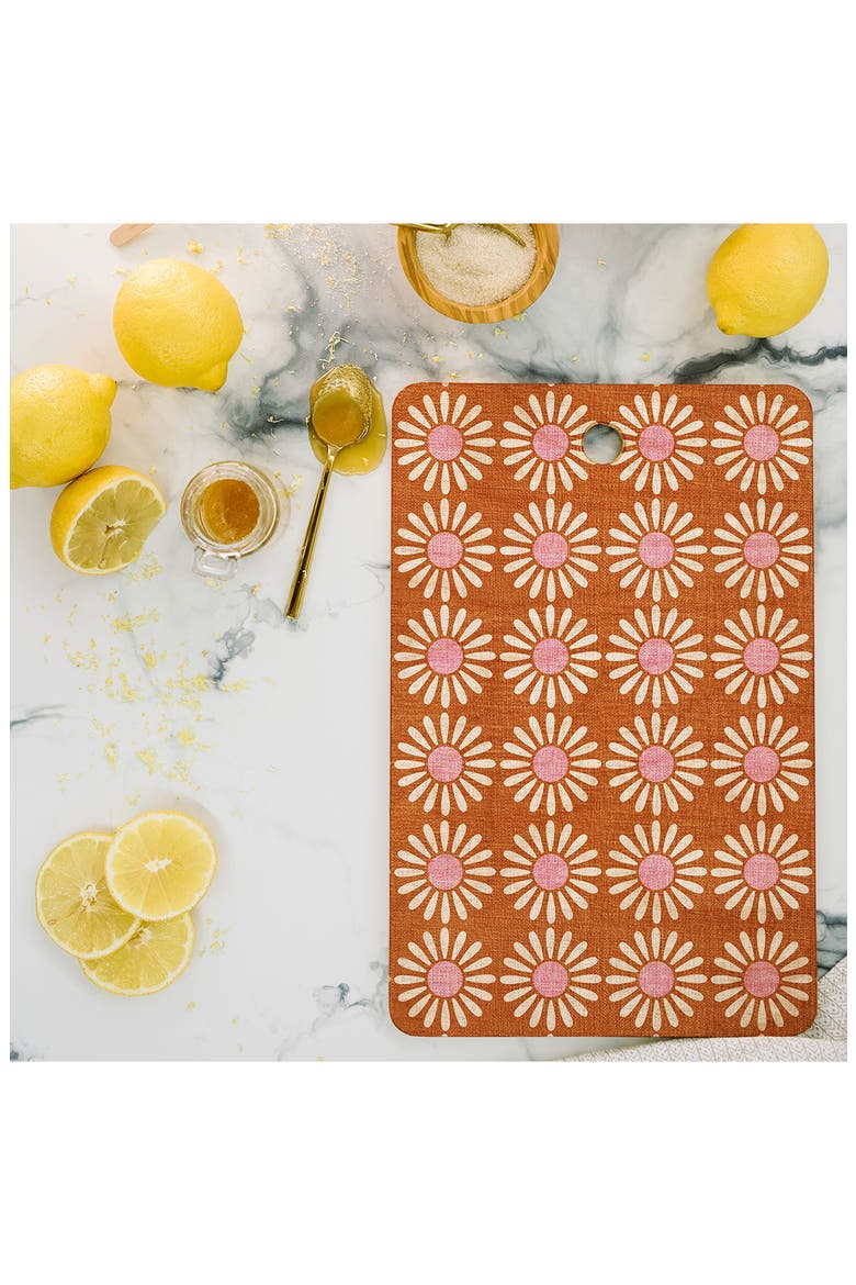 Schatzi Brown Retro Jumbo Daisy Orange Cutting Board, Alternate, color, MULTI