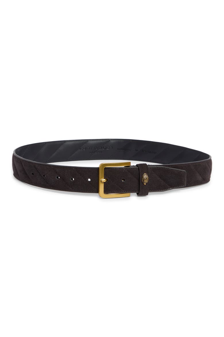 Soho 40mm Quilted Leather Belt, Main, color, CHOCOLATE