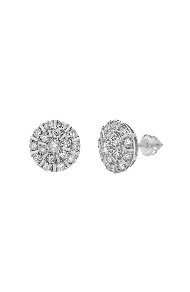 LuvMyJewelry Hadrianus 10K Gold Diamond Unisex Earrings - 1.37 Cts, Main, color, 10K White Gold