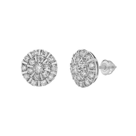 Hadrianus 10K Gold Diamond Unisex Earrings - 1.37 Cts