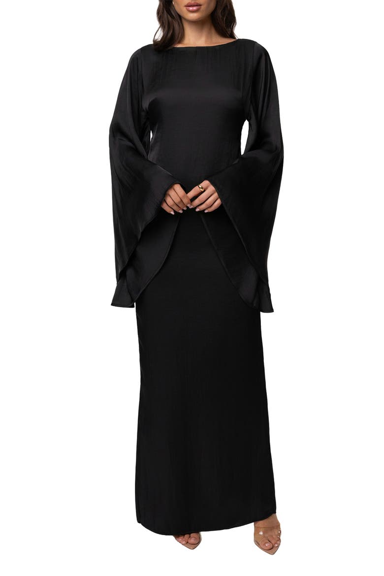 Soft Current Maxi Dress, Alternate, color, Black