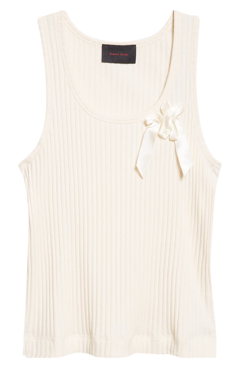 Simone Rocha Ribbon Daisy Ribbed Tank, Alternate, color,